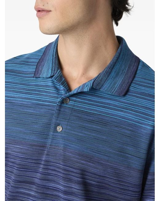 Polo A Righe di Missoni in Blue da Uomo