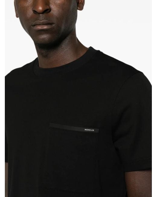 Moncler Black Chest-Pocket T-Shirt for men