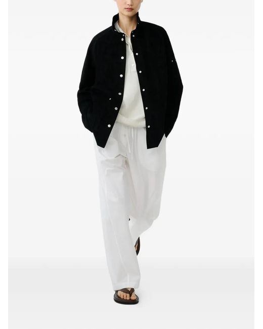 Studio Nicholson Black Dash Press-Stud Suede Jacket