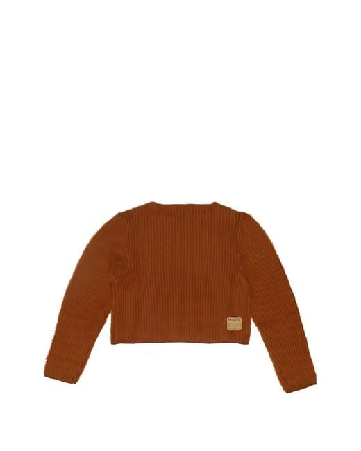 HTC Brown Ribbed-Knit Sweater