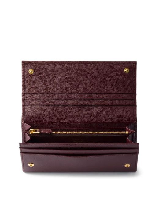 Prada Purple Large Saffiano Leather Wallet