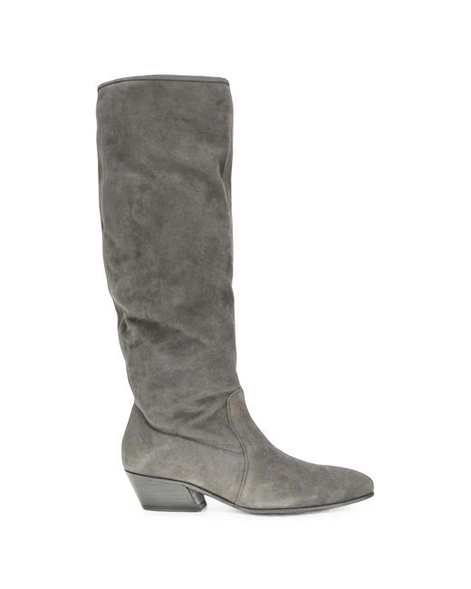 Pedro Garcia Gray Helle Slouchy Suede Knee-High Boots