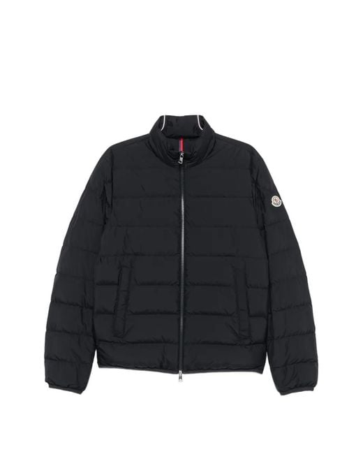 Moncler Black Quilted Logo-Patch Jacket for men