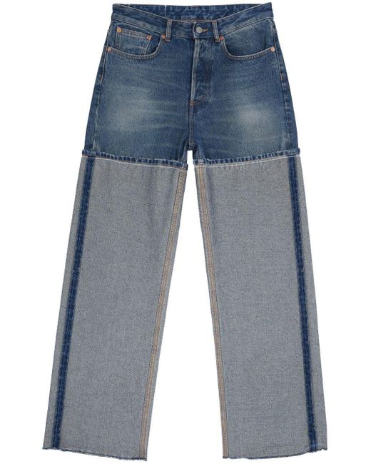 MM6 by Maison Martin Margiela Blue Spliced Straight-leg Jeans