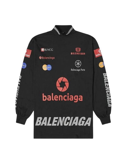 Balenciaga Black Top League Long-Sleeve T-Shirt for men