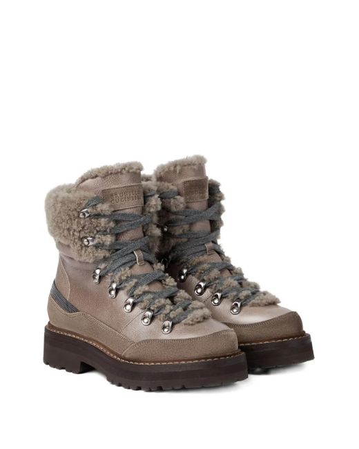 Brunello Cucinelli Brown Monili-Detail Boots