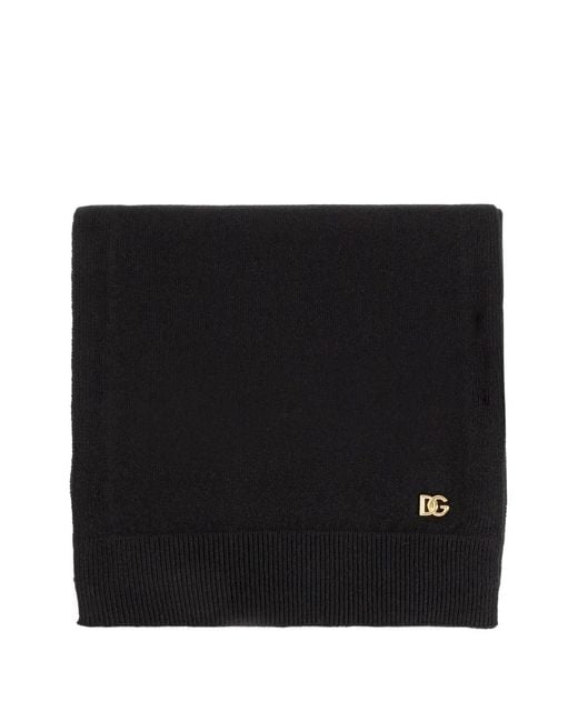Sciarpa Con Logo Dg di Dolce & Gabbana in Black