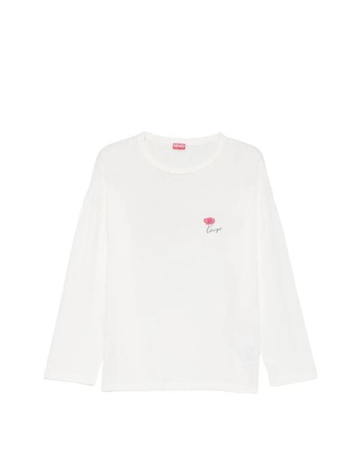 KENZO White Tulip Printed T-Shirt