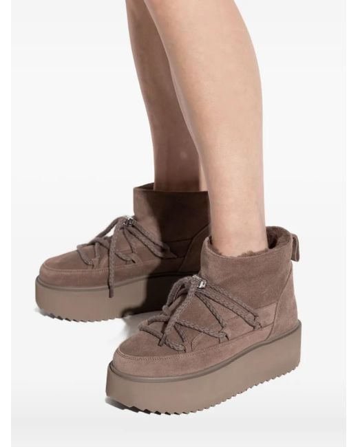 Inuikii Brown Lace-Up Platform Boots