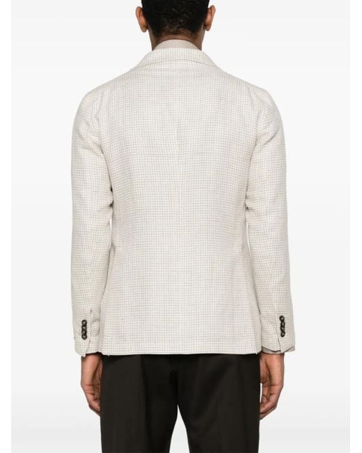 メンズ Tagliatore ハウンドトゥース ジャケット White