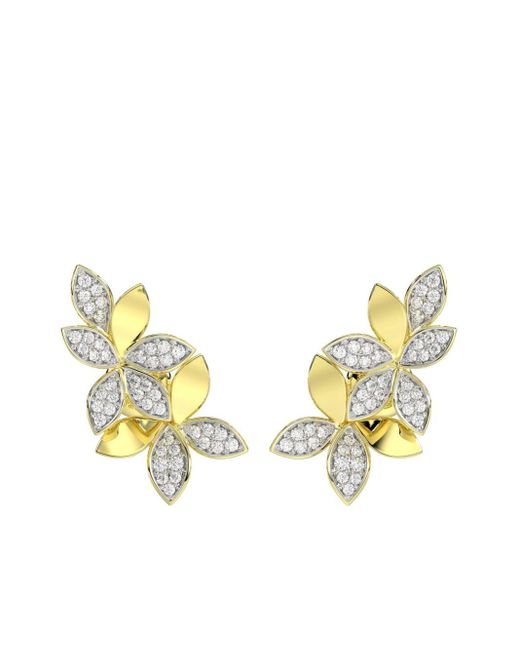 Marchesa Metallic 18kt Yellow Gold Wild Flower Diamond Earrings