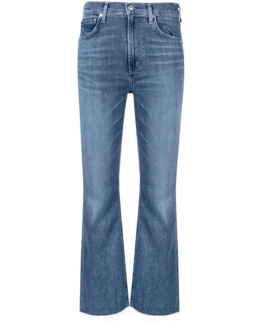 Citizens of Humanity Blue Isla Cropped Bootcut Jeans