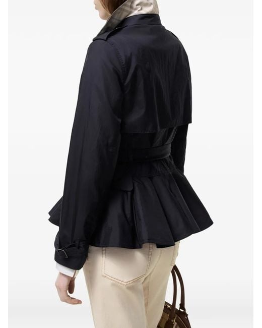 Burberry Blue Nylon Pembury Trench Jacket