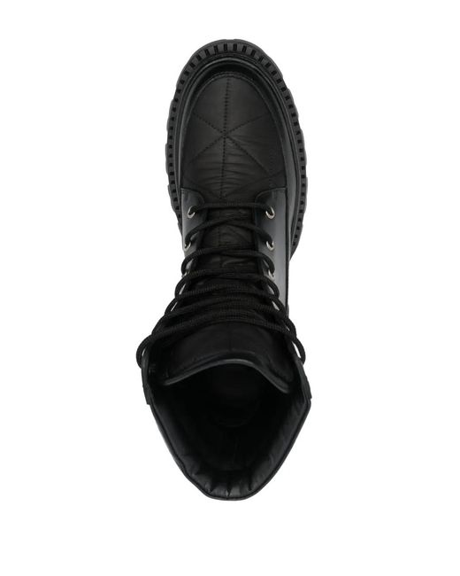 Philipp Plein Black Logo-Plaque Leather Ankle Boots for men