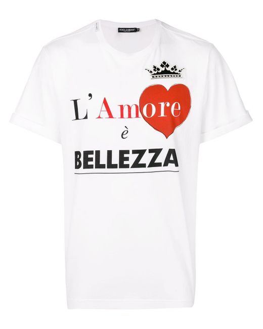 Dolce & Gabbana T-Shirt mit "L'Amore È Bellezza"-Print in White für Herren
