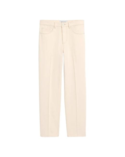 AMI White Cotton Straight Fit Jeans for men