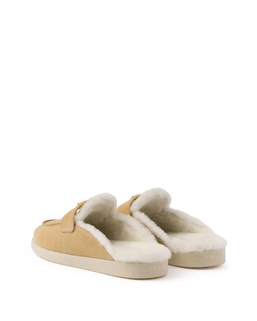 Prada White Suede Mules