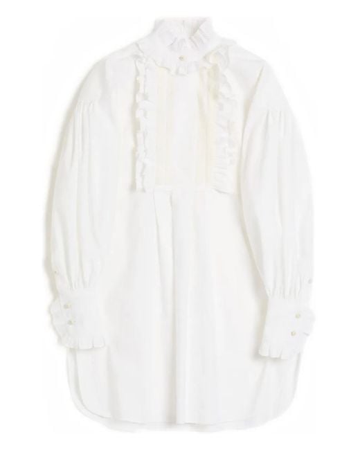 Valentino Garavani White Mini Ruffle-Detail Dress