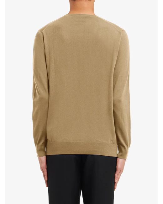Prada Natural Round-Neck Wool Jumper for men