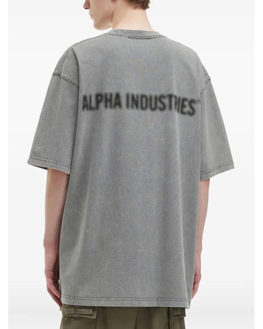 メンズ Alpha Industries ロゴ Tシャツ Gray