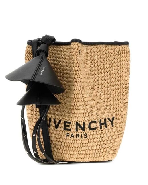 Givenchy Black Mini Span Logo-Print Bucket Bag