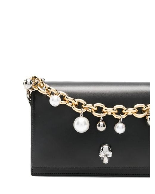 Alexander McQueen Black Skull Clutch Bag
