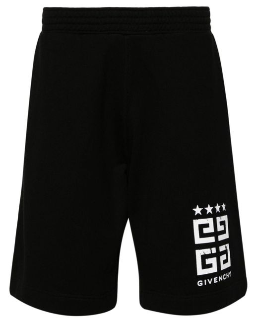 Givenchy Black 4g Printed Cotton Shorts for men
