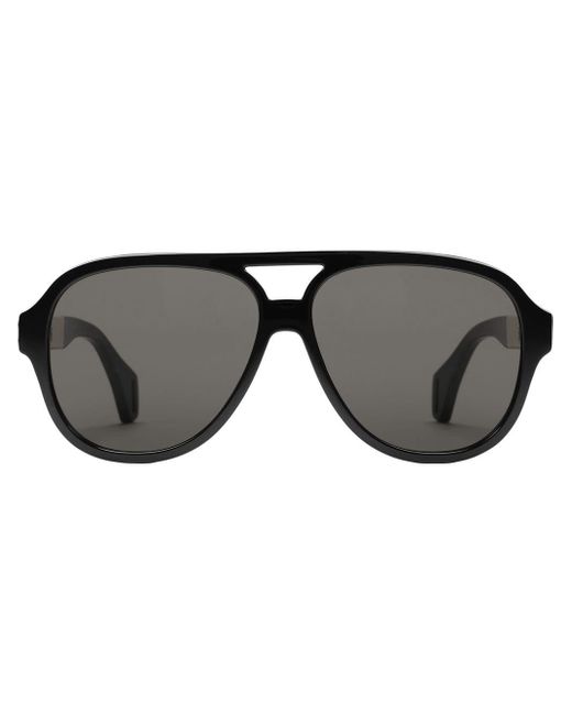 Gucci Velvet Aviator Sunglasses With Gucci Stripe In Black For Men Lyst
