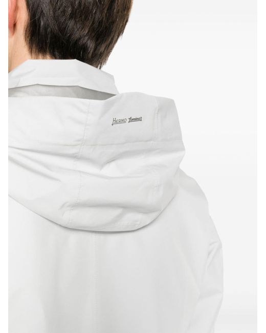 Herno White Laminar Gore-tex Waterproof Jacket for men