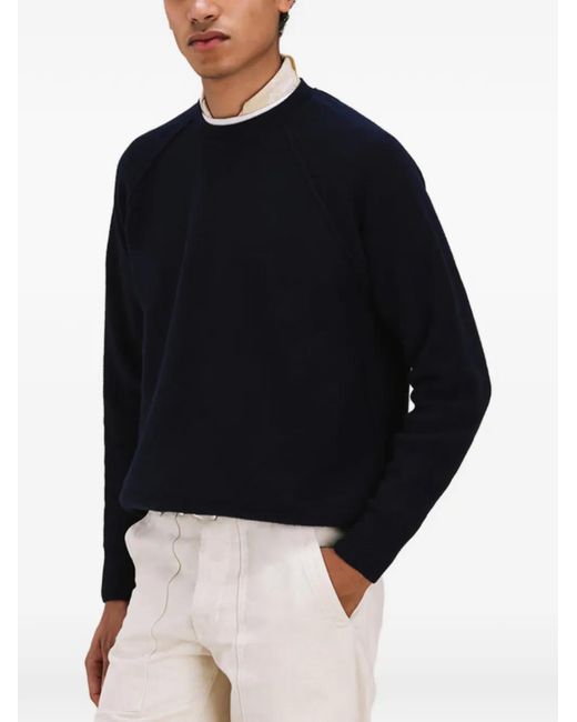 Fortela Blue Harvard Crew-Neck Sweater for men