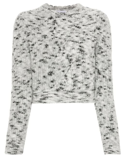 Moschino Gray Braid-Detail Sweater