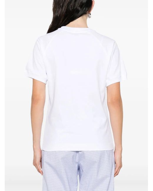 Moschino White T-Shirt mit Logo-Print