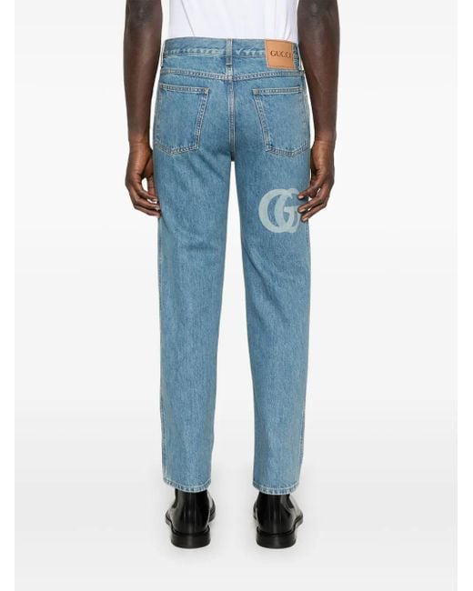 Gucci Blue Cropped Slim Pants for men