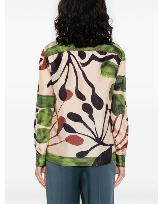 Chemise à imprimé abstrait Alberta Ferretti en coloris Green