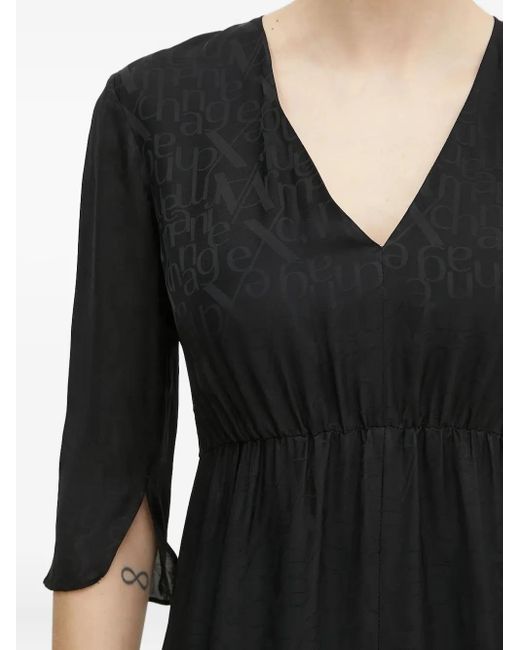 Abito Midi Con Scollo A V di ARMANI EXCHANGE in Black