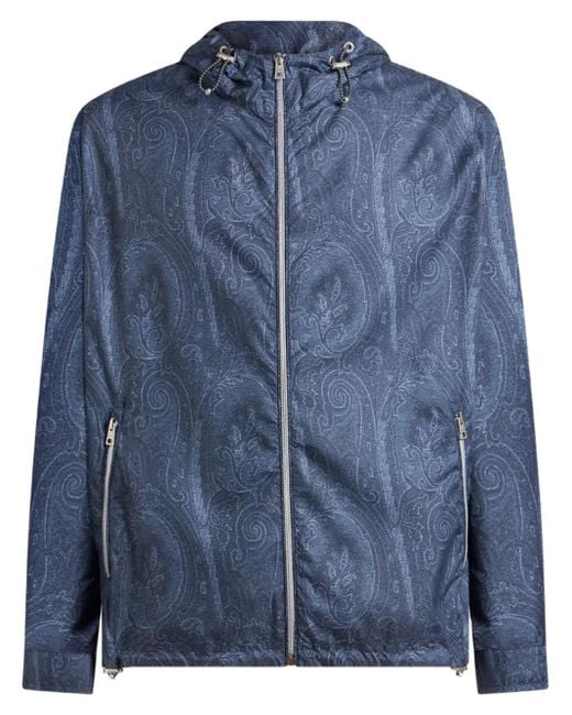 Etro Blue Paisley-Print Jacket for men