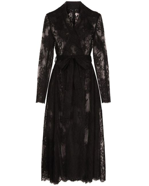 Dolce & Gabbana Black Lace Tulle Coat