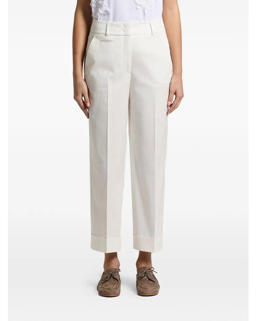 Peserico White Cuffed Trousers