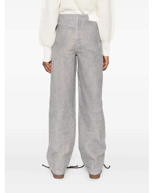 Closed Gray Straight-Leg Trousers