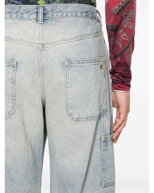 Courreges Blue Mid-rise Straight-leg Jeans for men