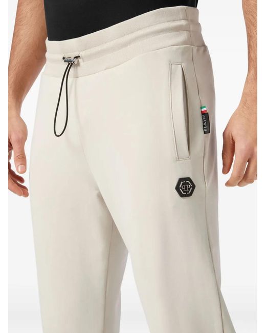 Philipp Plein White Logo-Patch Track Pants for men