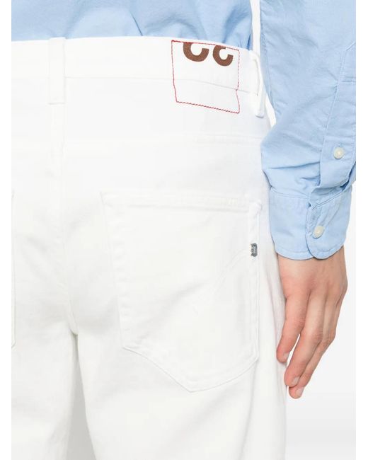 Dondup White Logo-Plaque Jeans for men