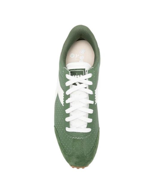 Diadora Green Rally Punched Leather Sneakers for men