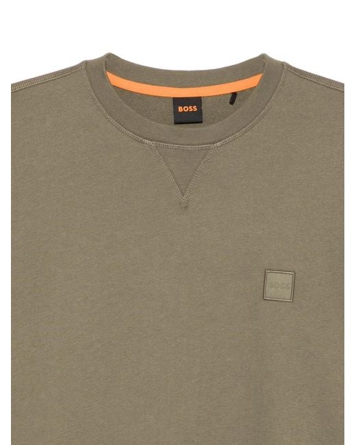 Boss Green Logo-Patch Crew-Neck Sweater for men