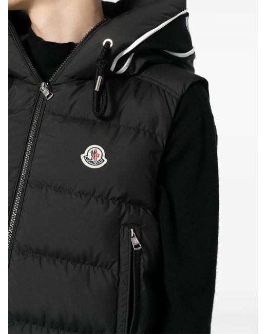 Moncler Black Cardamine Hooded Gilet for men