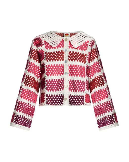 Farm Rio Red Gehäkelter Cardigan