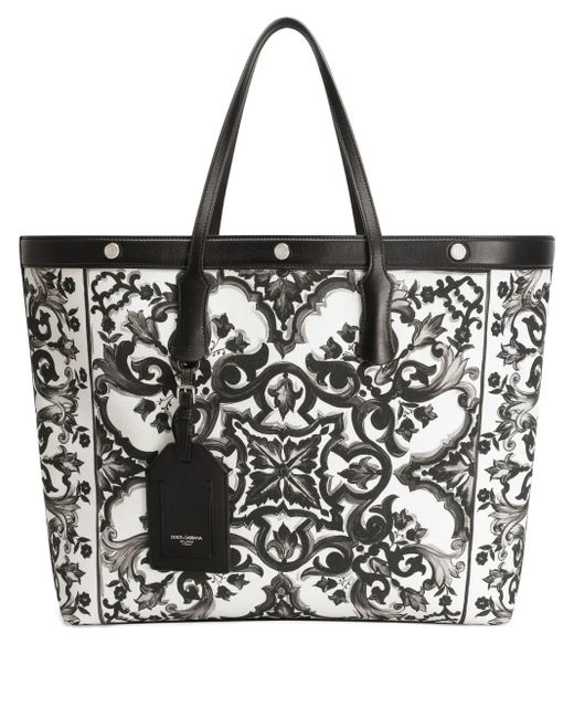 Dolce & Gabbana Shopper Met Majolica-Print in het Black voor heren