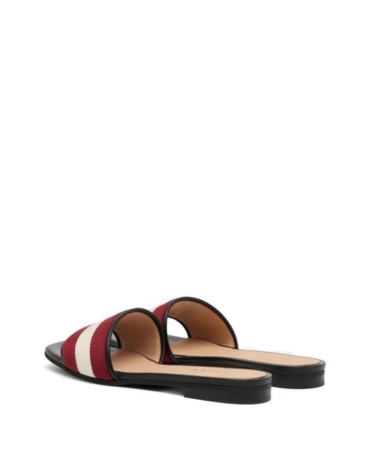 Bally White Ribbon Flat Sandals