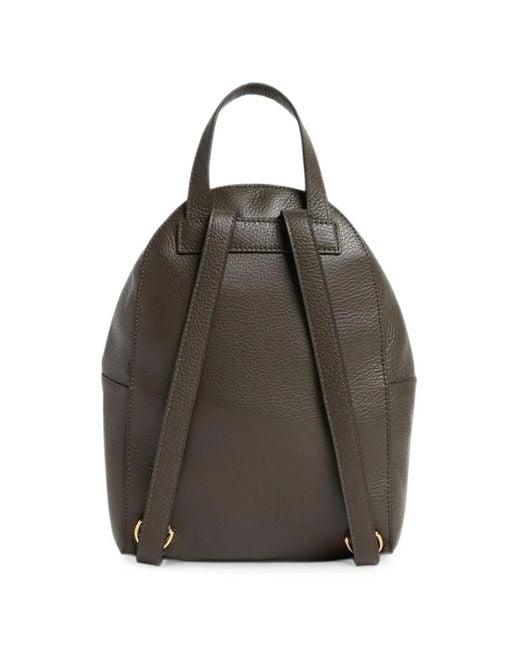 Coccinelle Gray Small Beat Grained-Leather Backpack