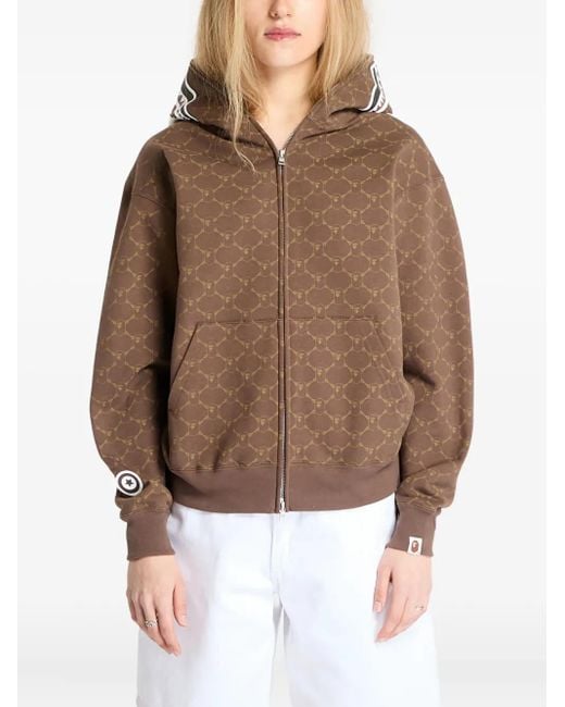 A Bathing Ape Brown Monogram Hoodie